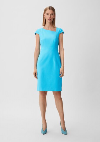 COMMA Pouzdrové šaty – modrá: přední strana