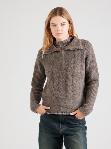 PIECES Pullover in Braun: Vorderseite