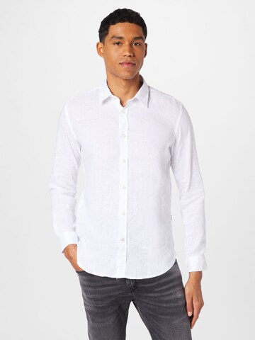 BOSS Regular fit Overhemd 'Roger' in Wit: voorkant