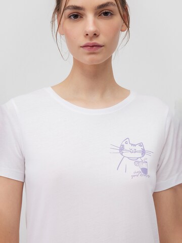Mavi Shirt 'Cat Drink' in White
