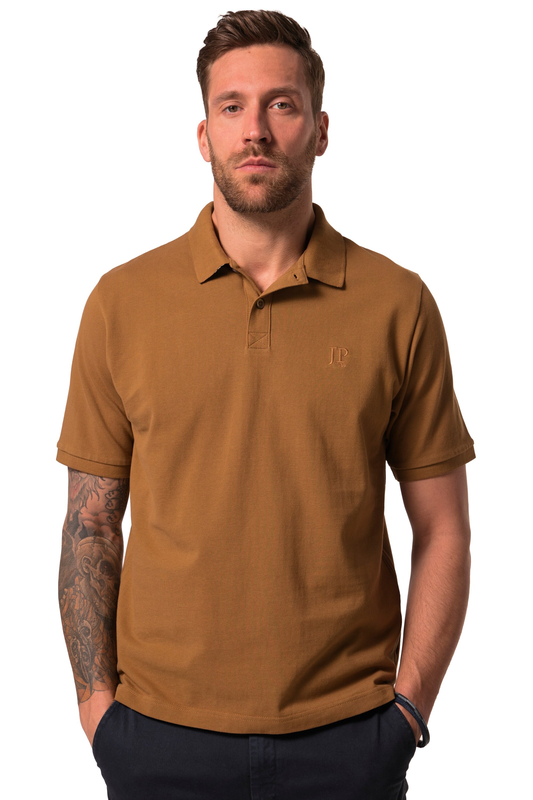 JP1880 Shirt in Bruin: voorkant