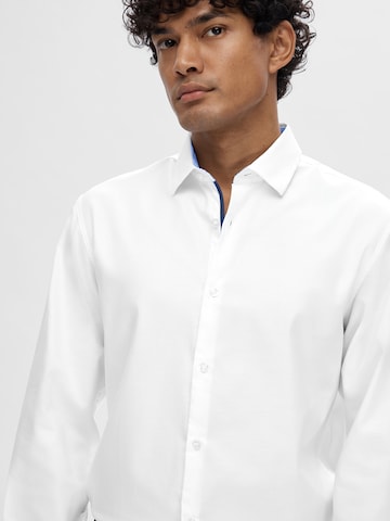 SELECTED HOMME Slim Fit Hemd 'SLHZARK' in Weiß