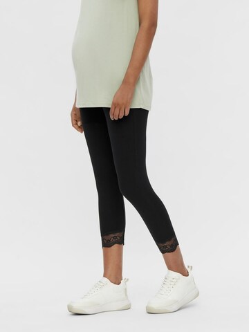 MAMALICIOUS Skinny Leggings 'MLELIANA' in Zwart: voorkant