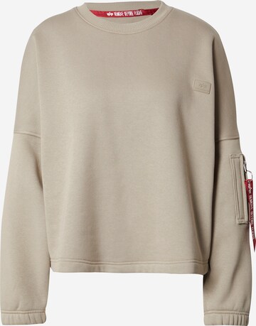 Sweat-shirt ALPHA INDUSTRIES en beige : devant