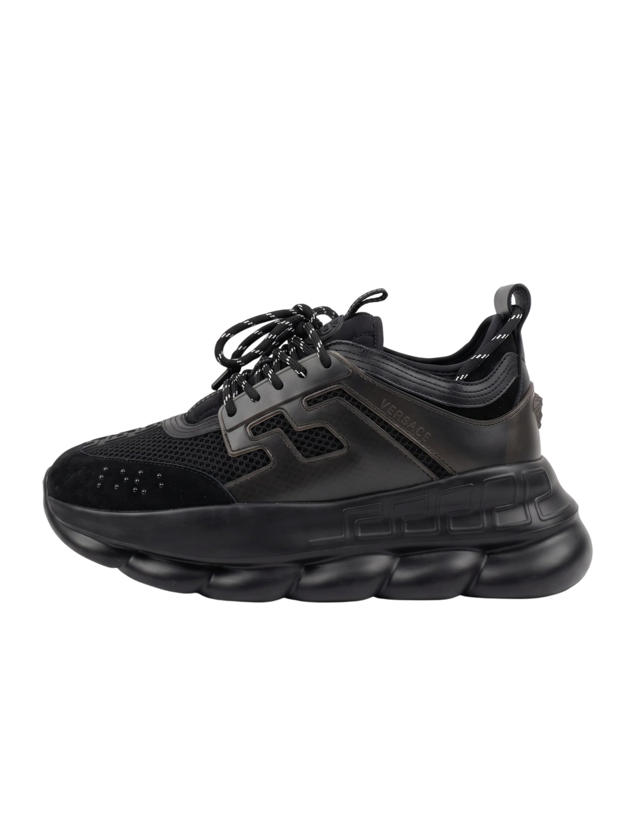 Baskets basses 'Versace Chain Reaction Low Top Sneaker Herren Schwarz' VERSACE en noir : devant