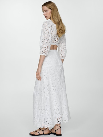 Rochie de seară 'LISA' de la MANGO pe alb