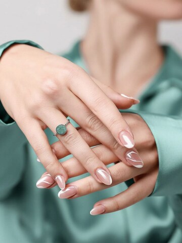 Sergio EngelPrsten 'Beach Ring 01 Edelstahlring mit Naturstein-Cabouchon' - zelena boja: prednji dio
