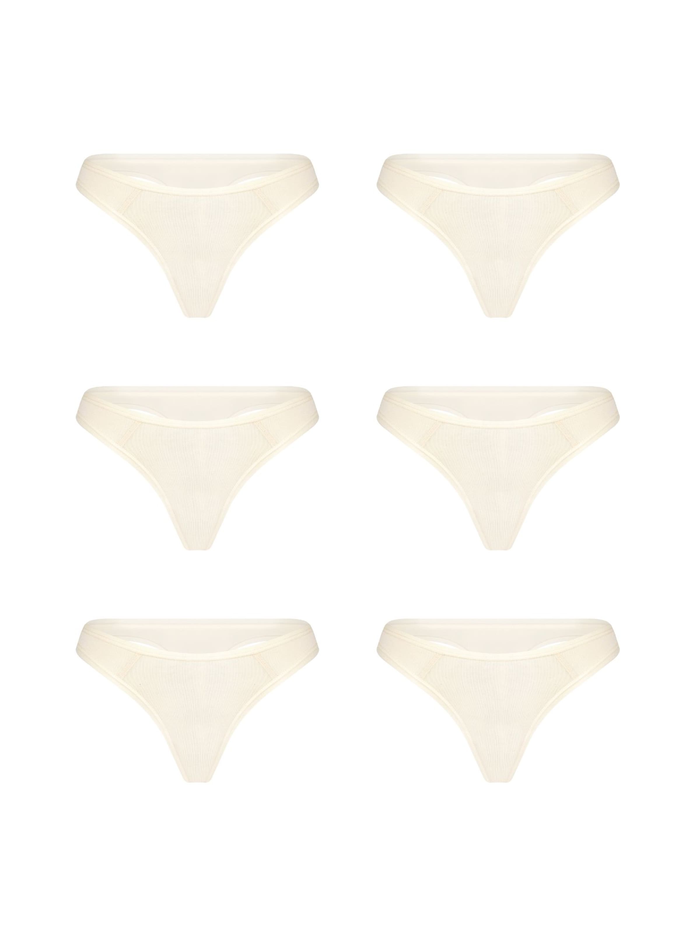 Albero Natur Thong 'Damen Tangaslip - 6er Pack' in White: front
