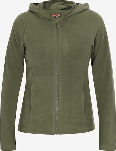 Flisinis džemperis iš myMo ROCKS, spalva – alyvuogių spalva, Prekių apžvalga