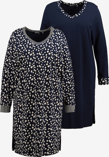 Ulla Popken Nightgown in Cream / marine blue / White, Item view