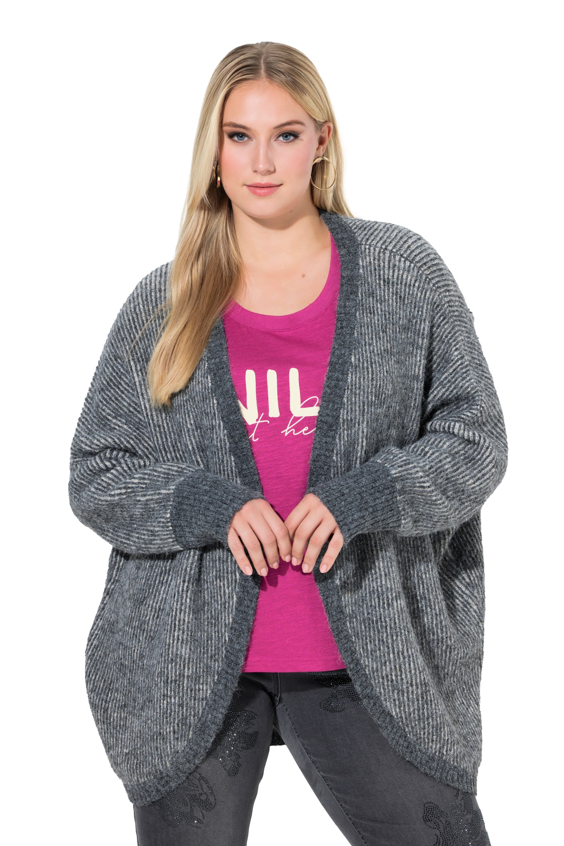Ulla Popken Knit cardigan in Grey: front