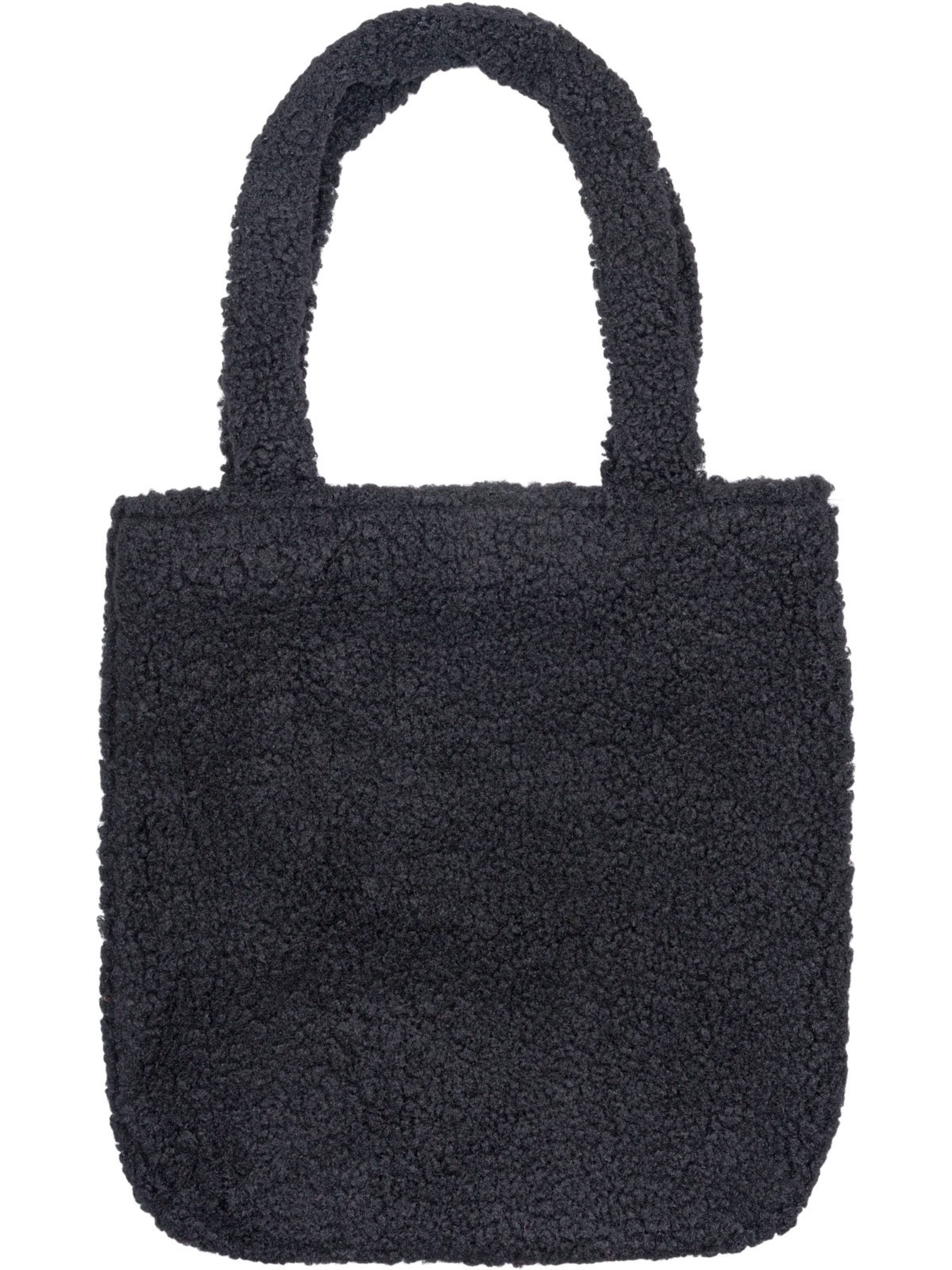styleBREAKER Shoulder Bag 'Teddyfell Beuteltasche' in Black: front