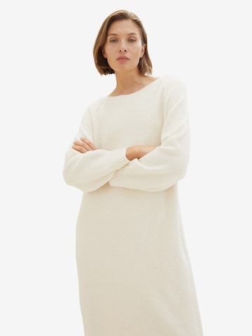 TOM TAILOR Knitted dress in Beige: front