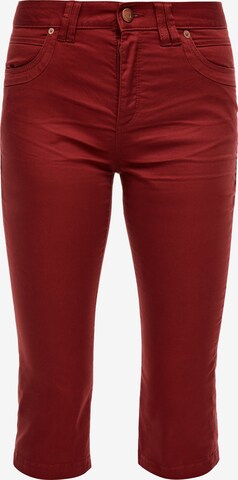 QS Slim fit Pants in Red: front