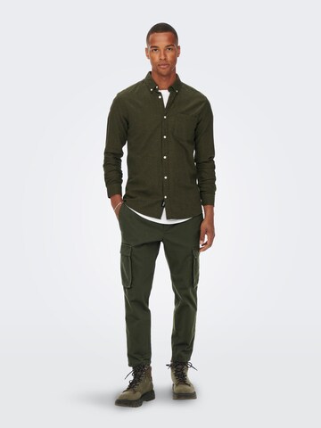 Only & Sons Tapered Cargo Pants 'ROD' in Green