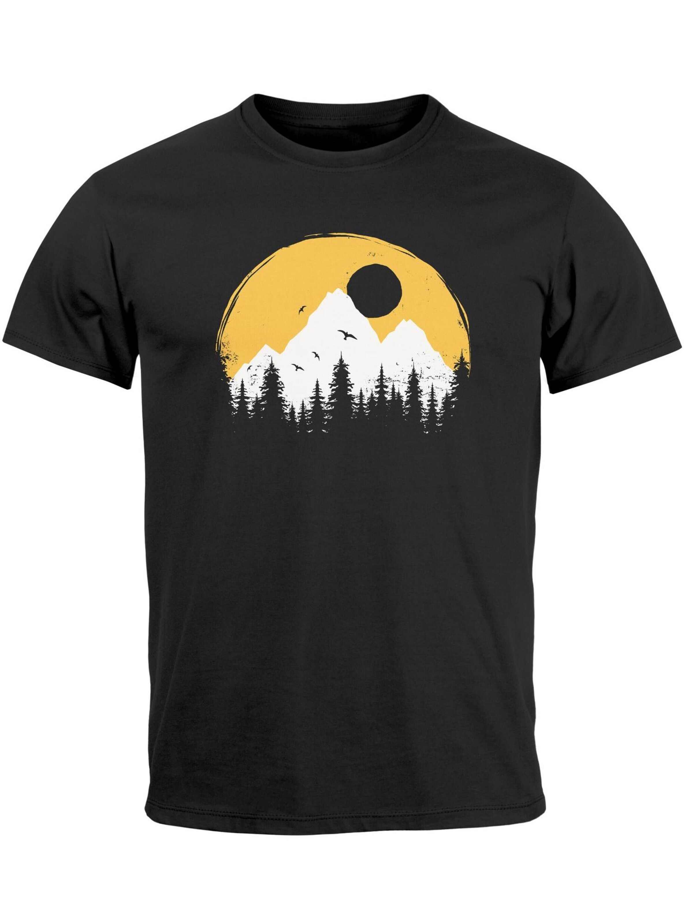Neverless Shirt 'Mountains' in Black: front