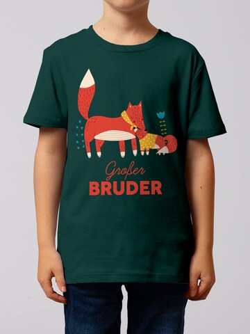 T-Shirt 'Fuchs Großer Bruder' watabout.kids en vert