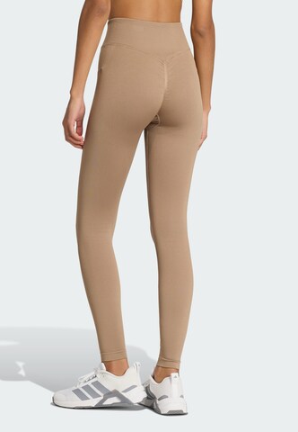 ADIDAS PERFORMANCE Skinny Workout Pants 'Essentials' in Brown