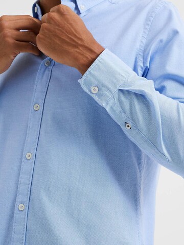 WE Fashion Slim fit Button Up Shirt in Blue