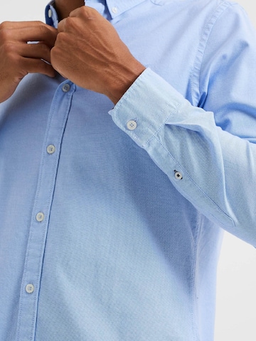 WE Fashion Slim fit Button Up Shirt in Blue