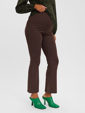 MAMALICIOUS Boot cut Pants 'MILA' in Brown: front