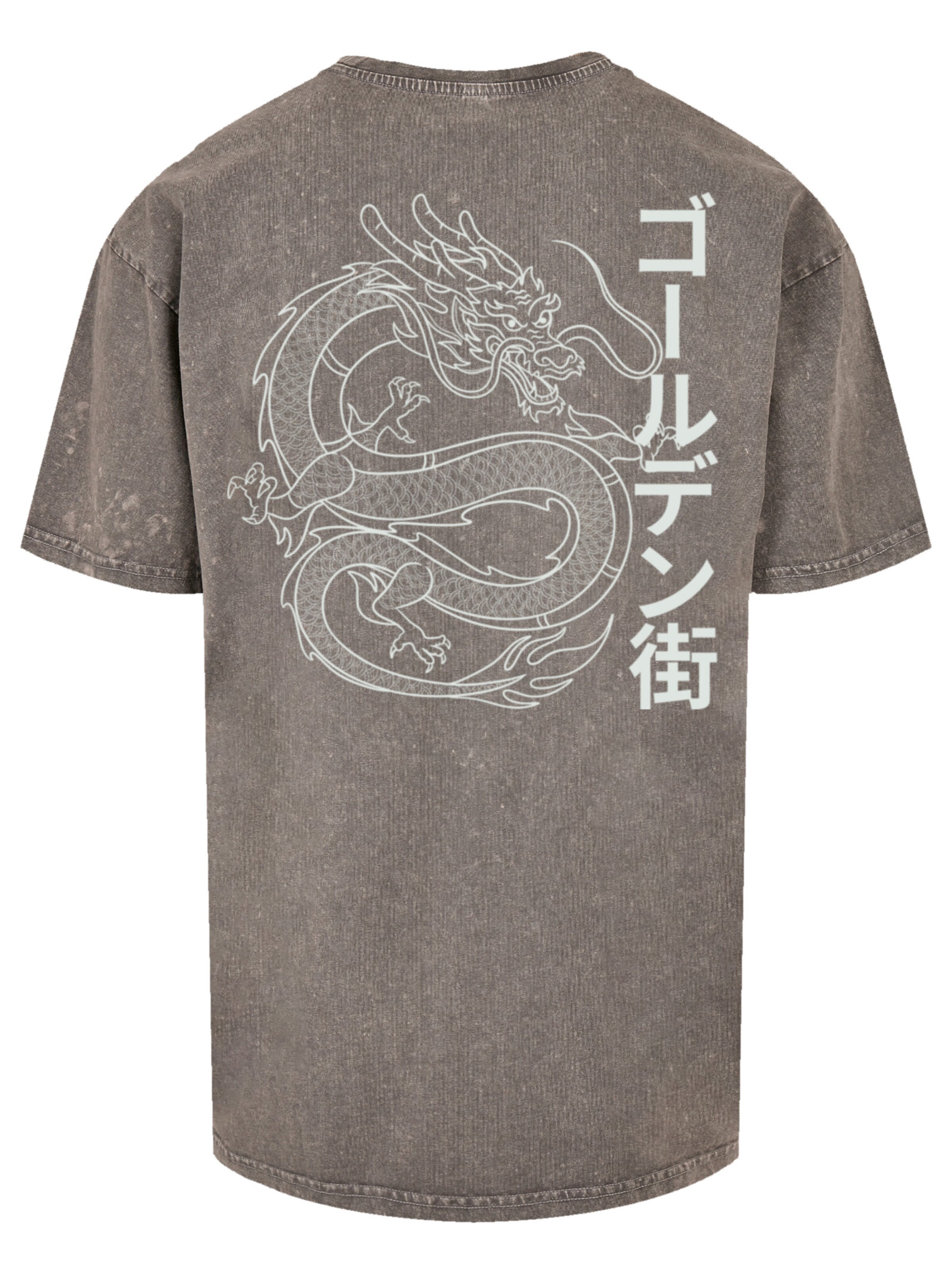 T-Shirt 'Drache Golden Gai' F4NT4STIC en gris