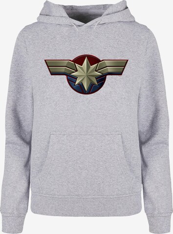 ABSOLUTE CULT Sweatshirt 'Captain Marvel - Chest Emblem' in Grau: predná strana