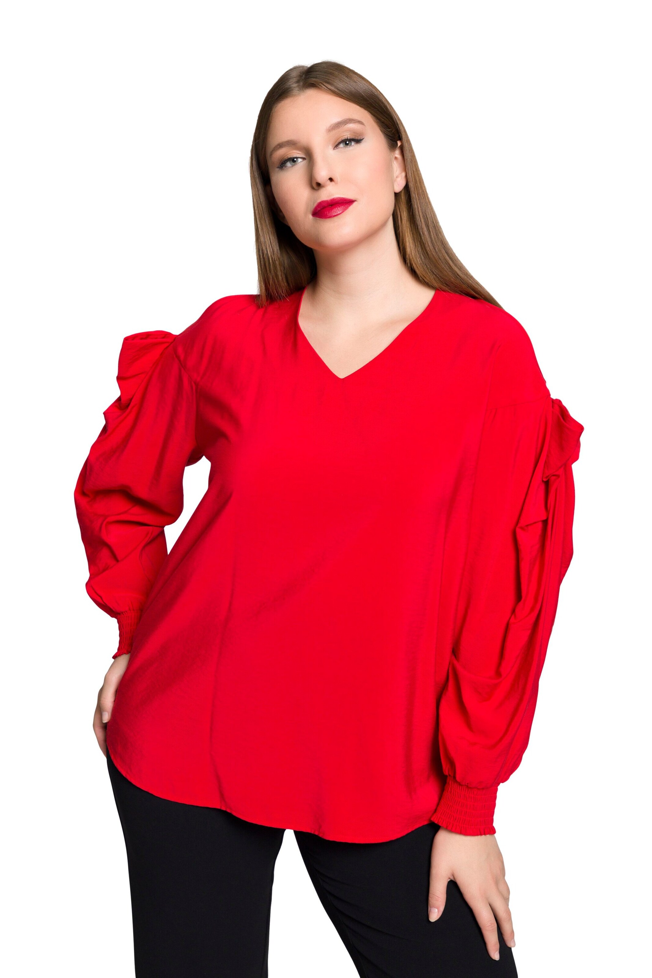 Ulla Popken Blouse in Rood: voorkant