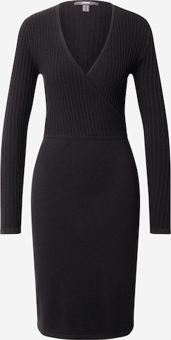 ESPRIT Stickad klänning i svart: framsida