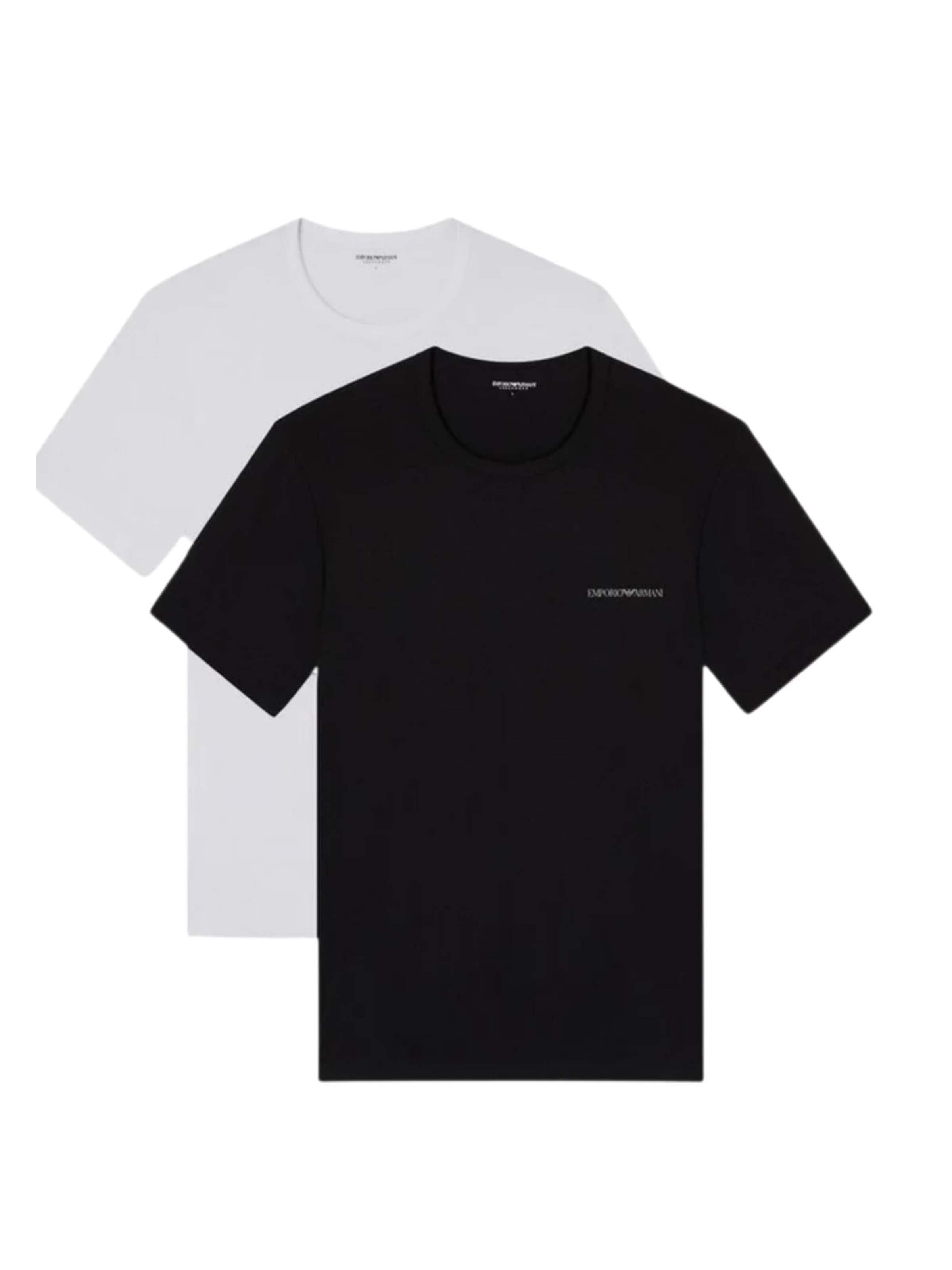 Maglietta intima 'Men's 2 Pack Stretch Crew Neck T-Shirt with Logo' di Emporio Armani in bianco: frontale