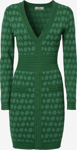 Rochie tricotat de la Influencer pe verde: față