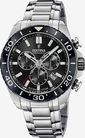 FESTINA Analogové hodinky 'Chronograph Chrono Swiss Made' – černá: přední strana