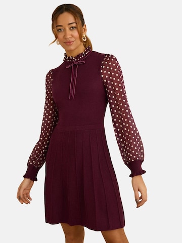 love & roses Gebreide jurk in Rood: voorkant