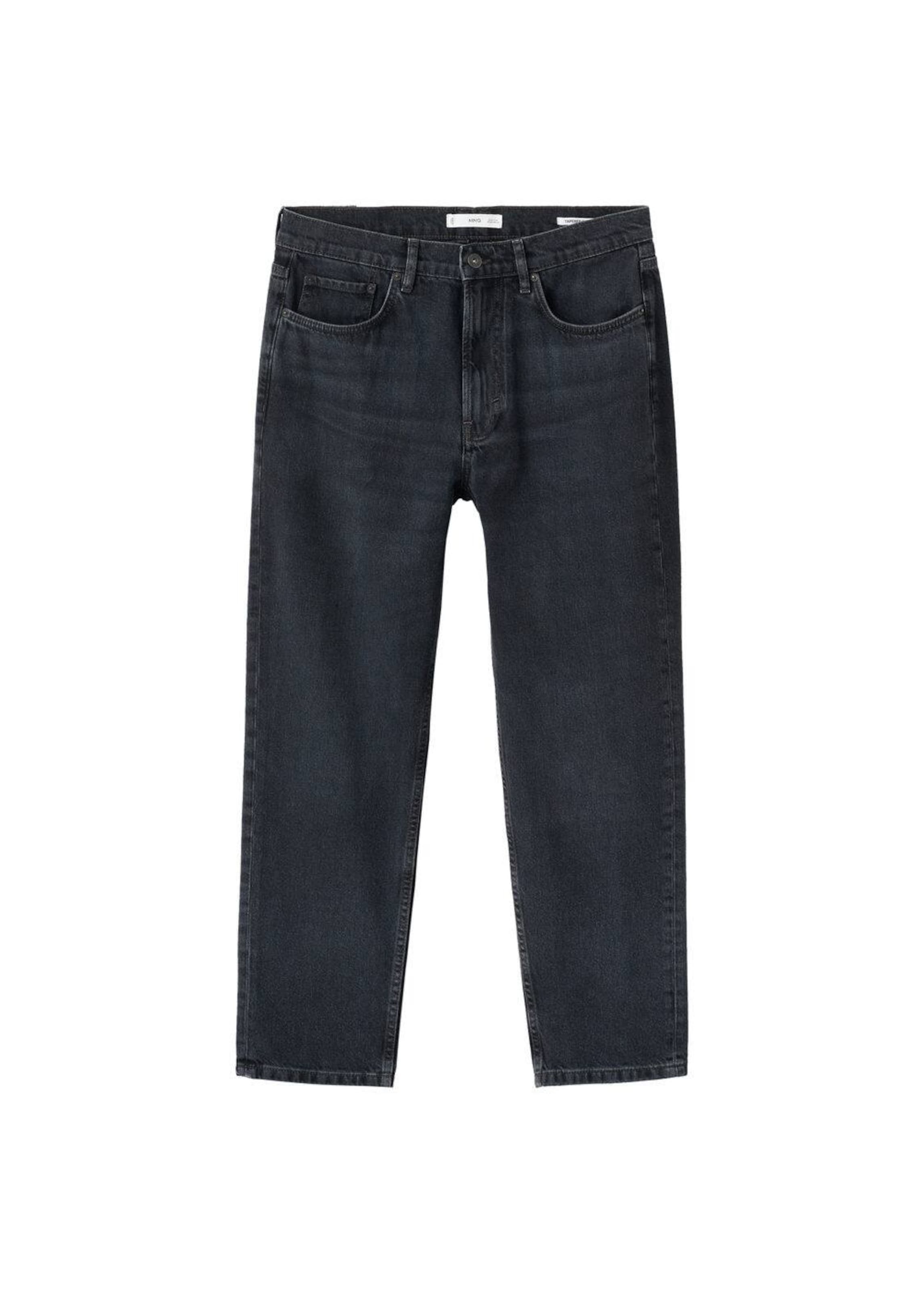 MANGO MAN Tapered Jeans 'Lori' in Black: front