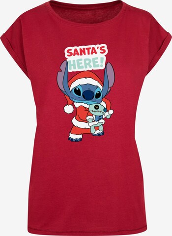 ABSOLUTE CULT Shirt 'Lilo And Stitch - Santa Is Here' in Red: front