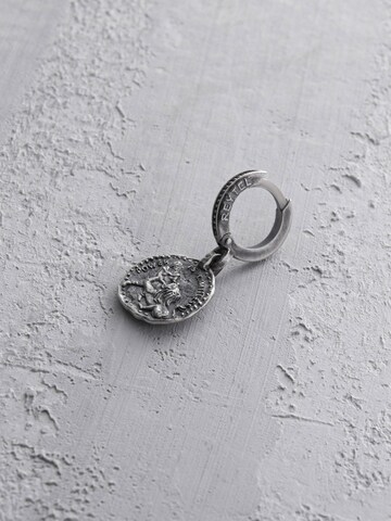 REYTEL Earring 'ANTIC NUMMUM. POWER IS LIMITLESS' in Silver: front