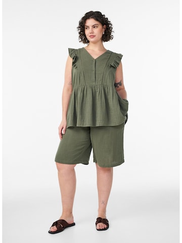 Zizzi Loosefit Shorts 'Ivu' in Grün