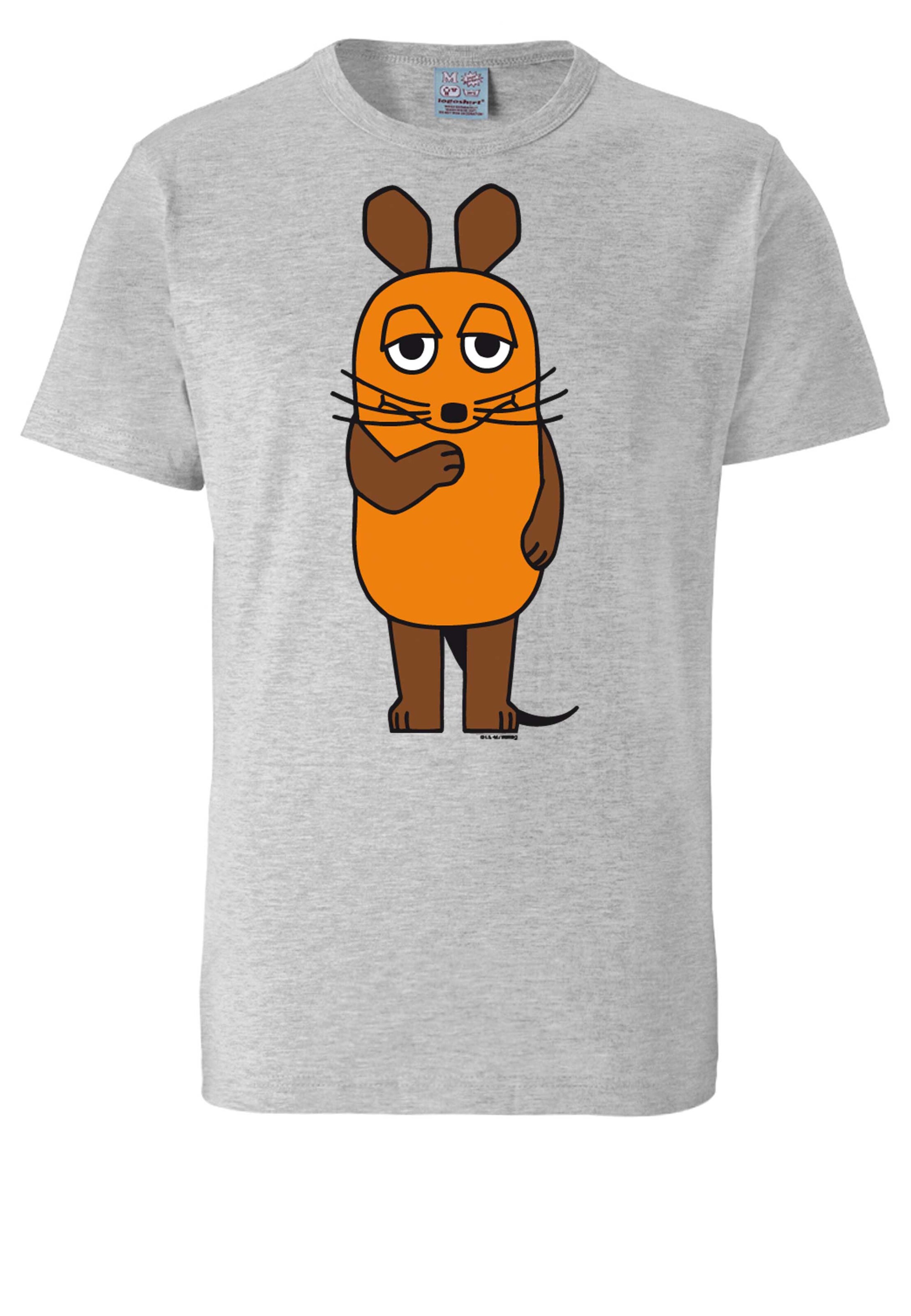 LOGOSHIRT Shirt 'Die Sendung mit der Maus - Maus' in Grijs: voorkant