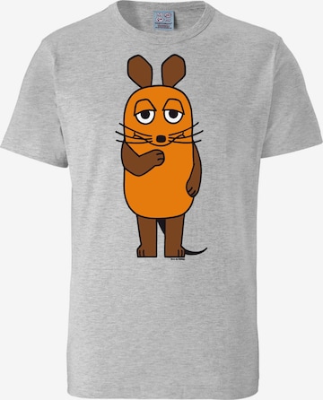 LOGOSHIRT T-Shirt 'Die Sendung mit der Maus' in Grau: predná strana