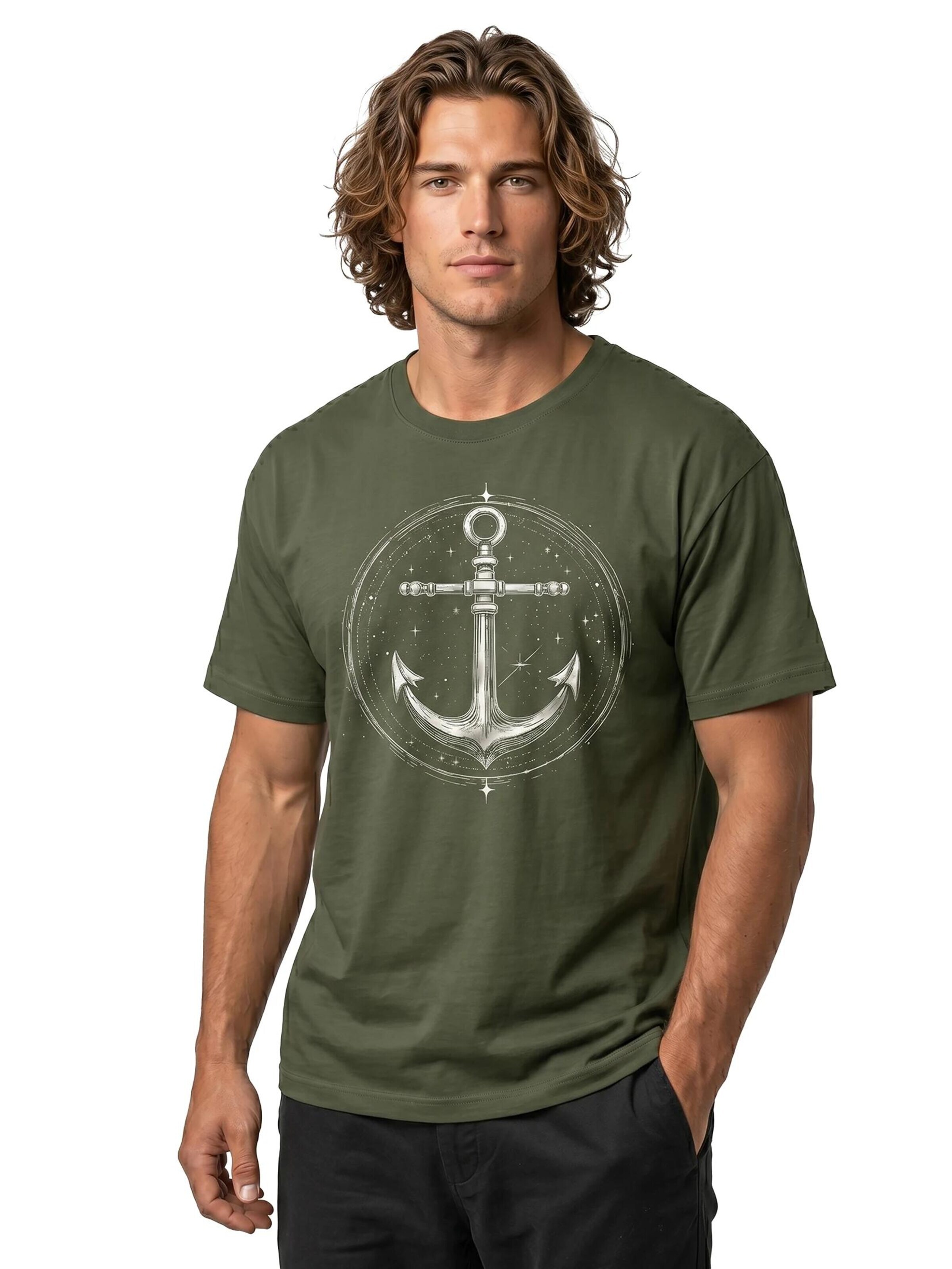 MAKAYA Shirt 'Space Anchor' in Green