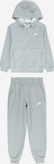 Nike Sportswear Joggingdragt 'Club Fleece' i grå-meleret / hvid, Produktvisning