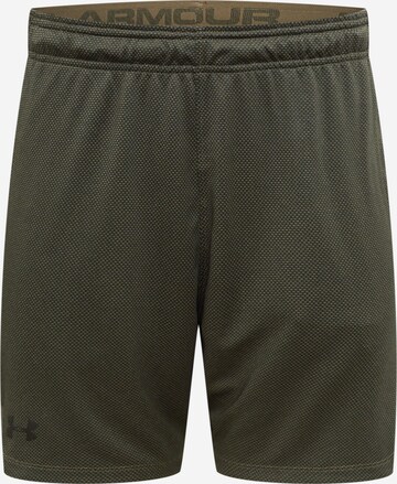 UNDER ARMOUR Regular Workout Pants in Green: front