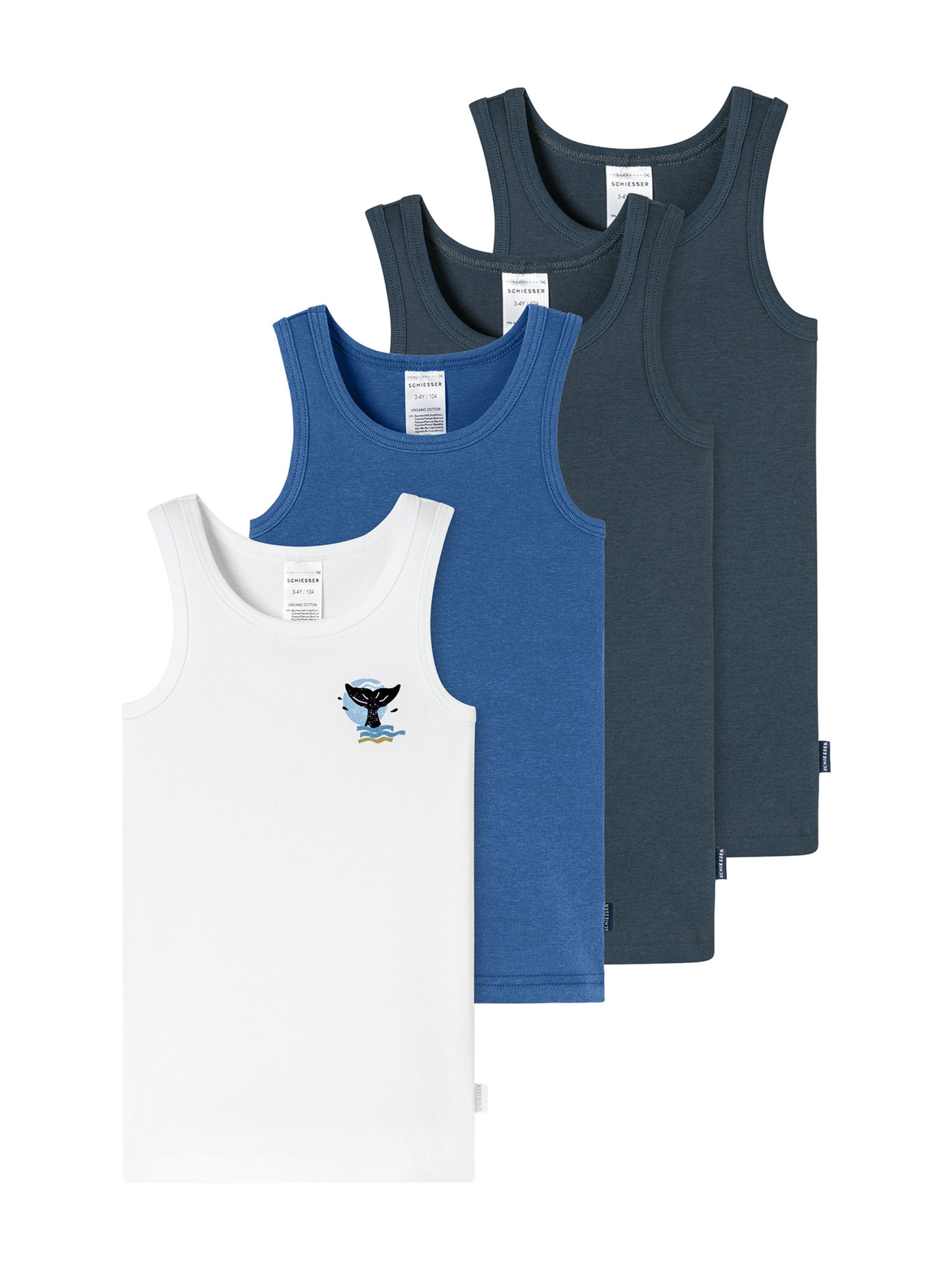 SCHIESSER Onderhemd ' Fine Rib Multi ' in Blauw: voorkant