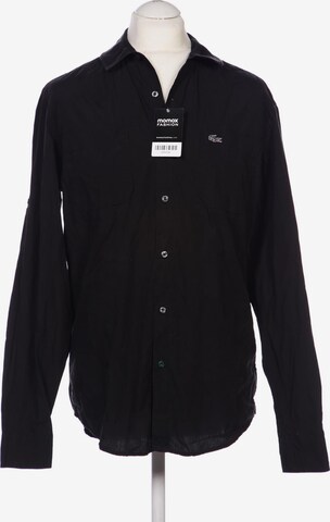 LACOSTE Button Up Shirt in L in Black: front