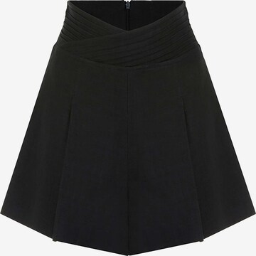 NOCTURNE Wide leg Pleat-Front Pants in Black: front