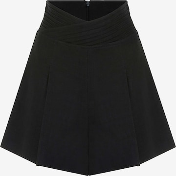 NOCTURNE Wide leg Pleat-Front Pants in Black: front