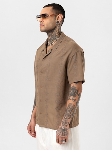 Dandalo Regular fit Button Up Shirt 'Bjorn' in Brown