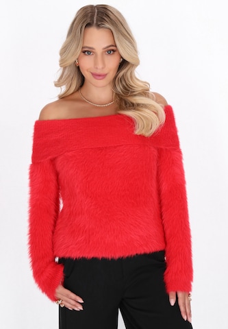 Pull-over faina en rouge : devant