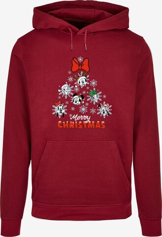 ABSOLUTE CULT Sweatshirt 'Mickey And Friends - Christmas Tree' in Red: front