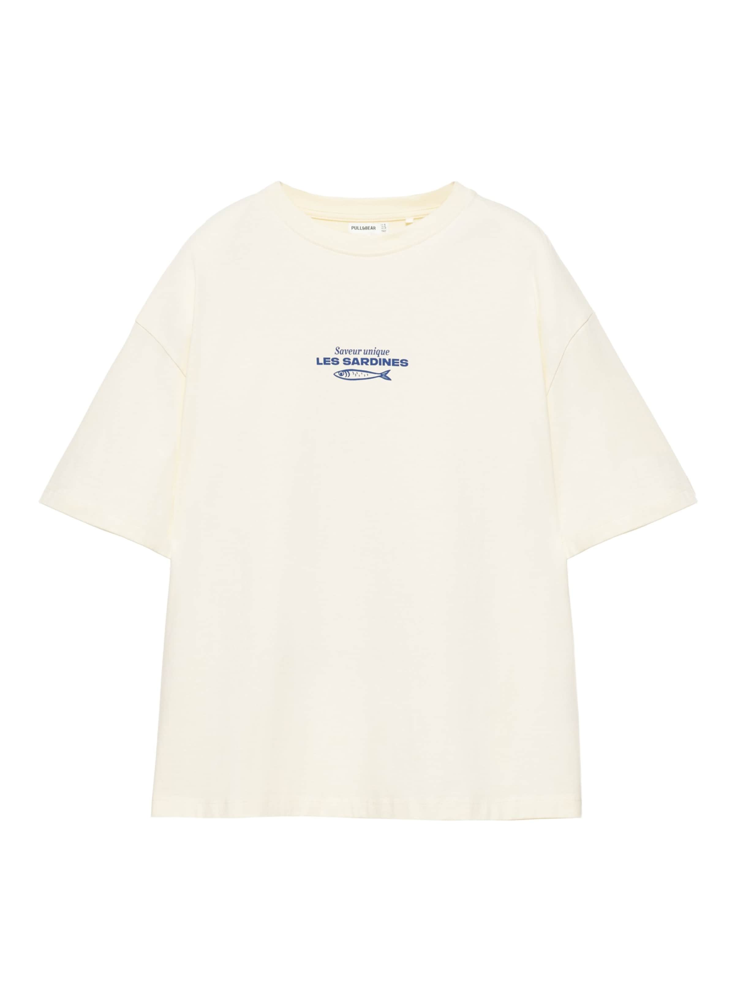 Pull&Bear T-shirt en XS en bleu foncé / jaune clair, Vue avec produit